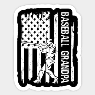 Baseball Grandpa USA Flag Father's Day Sticker